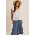 Ruffle Sleeve Tiered Top - Back View | Tiered Rayon Blend