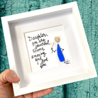 Daughter I Love You - 6x6 Framed Sea Glass Art | Front View