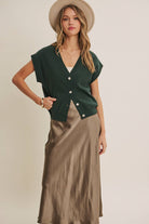 Cotton Sweater Vest - Back View | Relaxed V-Neck Silhouette
