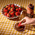Strawberries dipped in Chocolate Sesame Sauce by Seed + Mill – vegan, nut-free, low-sugar