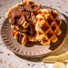 Waffles drizzled in Chocolate Sesame Sauce by Seed + Mill – vegan, nut-free, low-sugar