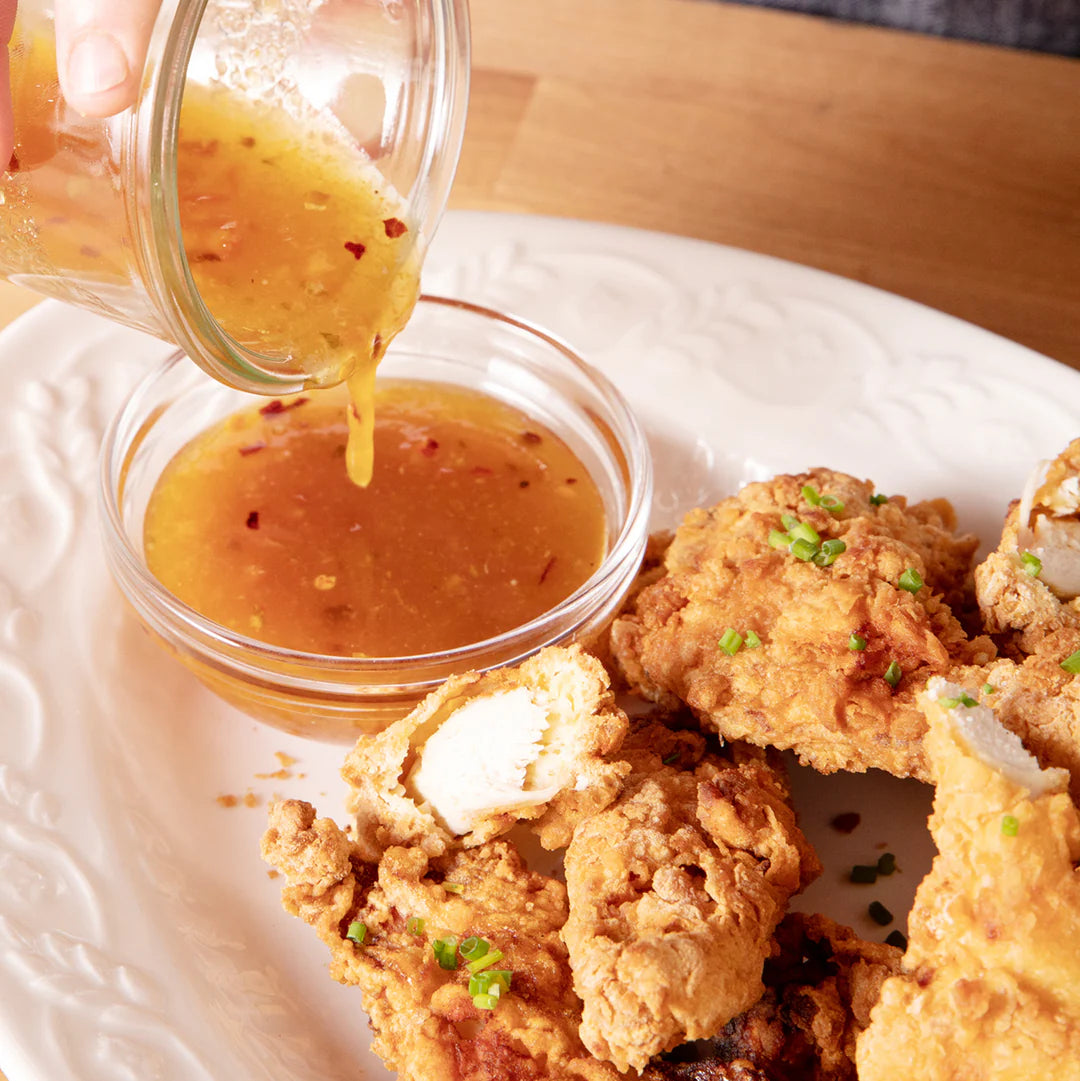 Dipping sauce for chicken tenders made with Classic Orange Marmalade by Blake Hill Preserves – a fine-cut citrus preserve