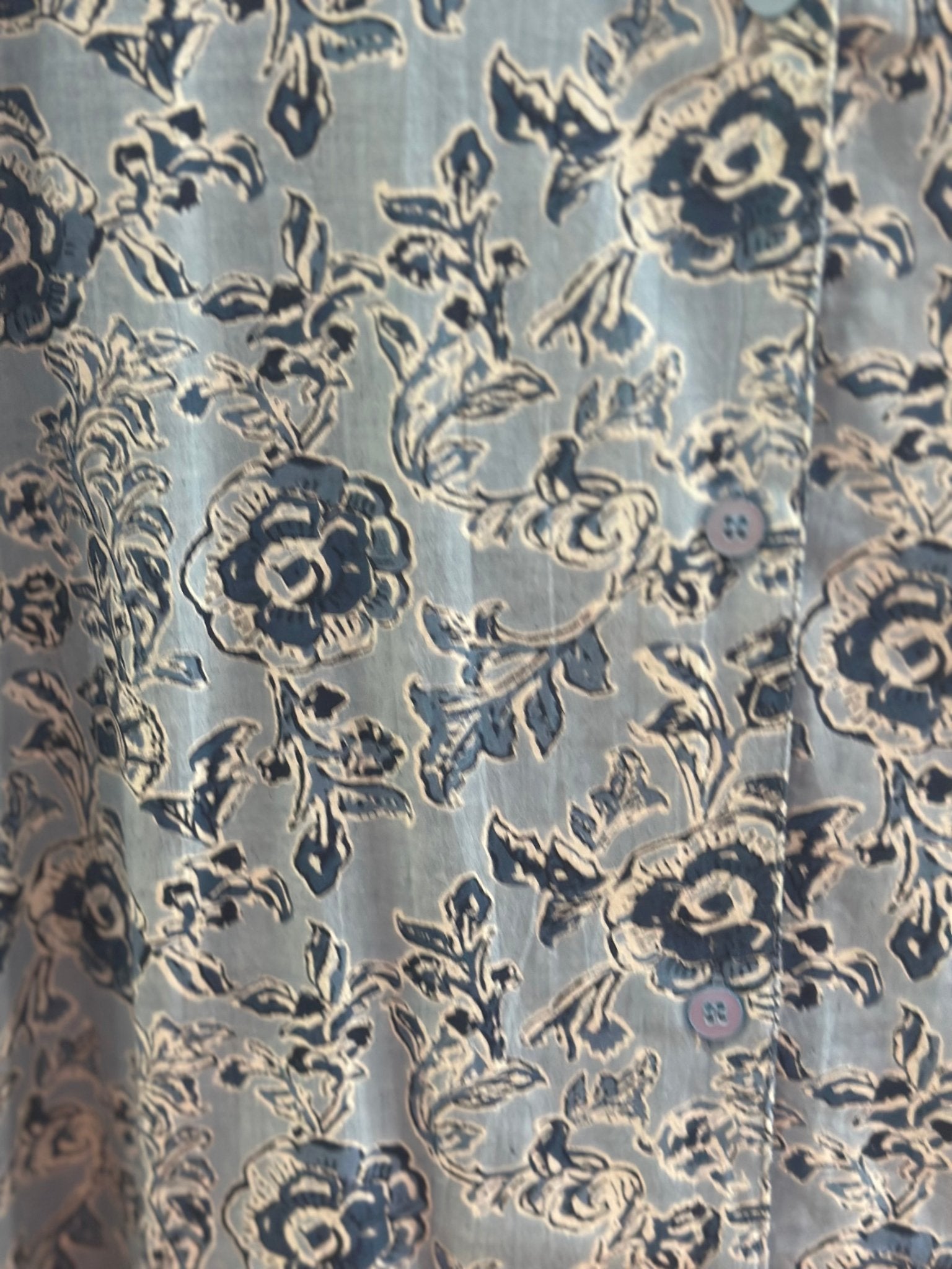 Block Print Floral Blue Pajama Set | Sudha's Emporium