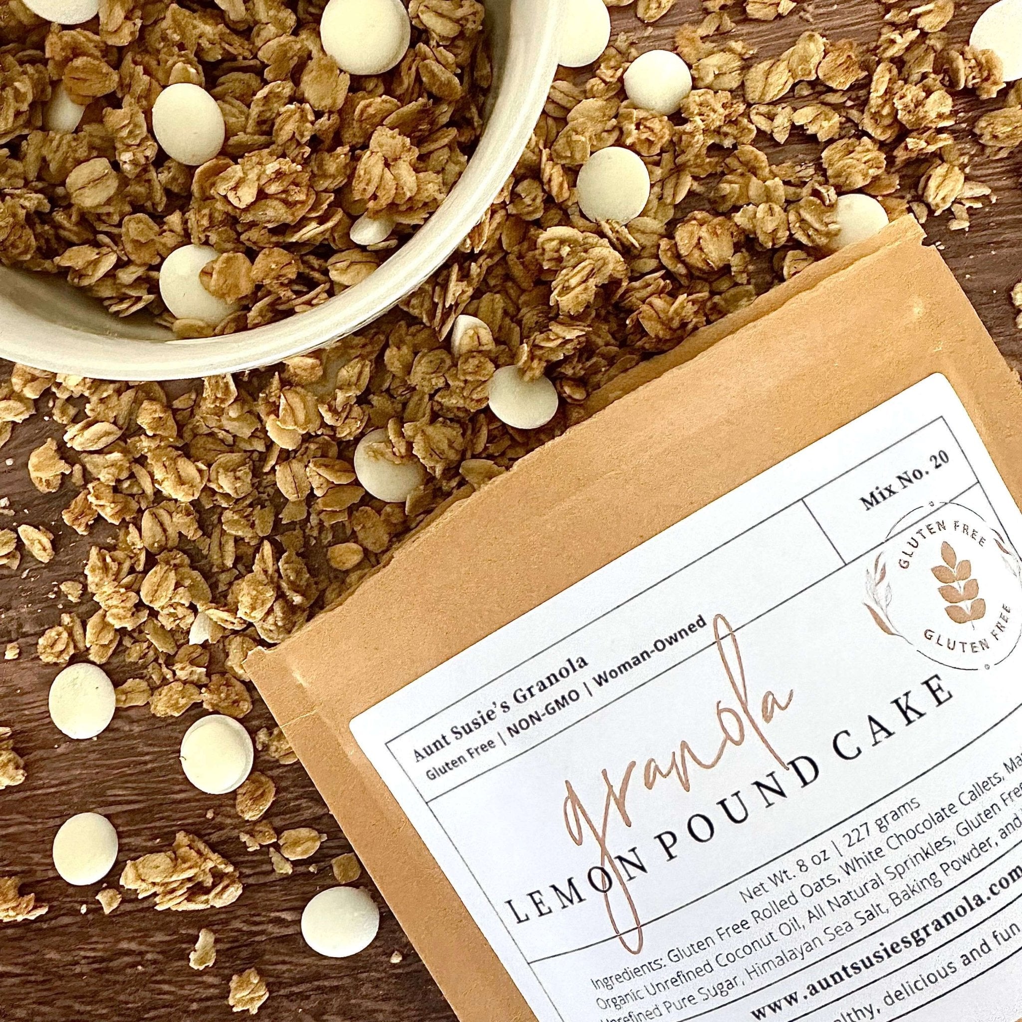 Another view of Lemon Pound Cake Granola by Aunt Susie's Granola – a gluten-free, healthy breakfast