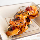 Shrimp kebabs glazed with Meyer Lemon Marmalade by Blake Hill Preserves – a gourmet citrus preserve