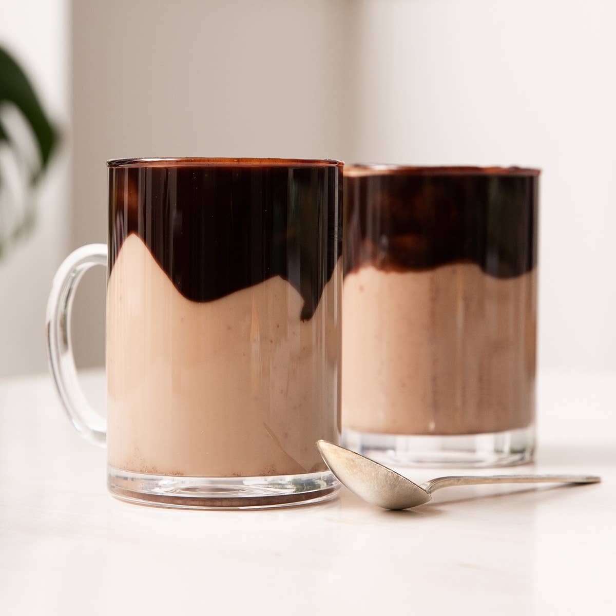 Hot coacoa made with Naked Chocolate Mint Spread by Blake Hill Preserves – a vegan chocolate mint spread