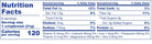 Nutrition facts label for a crissbread product with serving size, calories, and nutritional values.