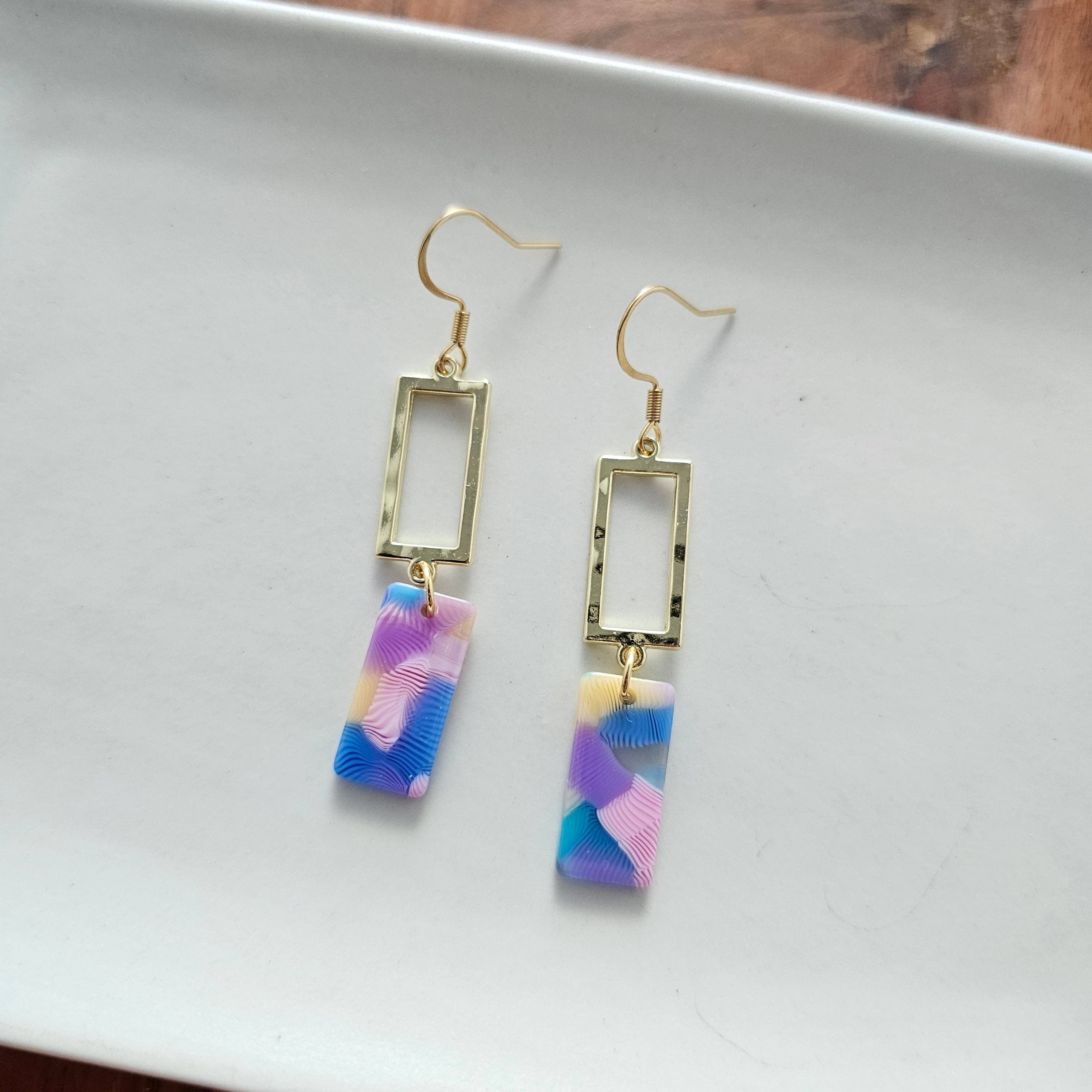 Raya Earrings by Spiffy & Splendid – Watercolor Statement Earrings