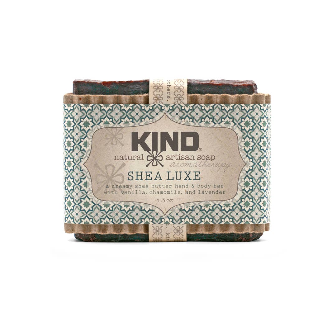 Kind Apothecary  Shea Luxe Natural Artisan Soap Bar in botanical packaging
