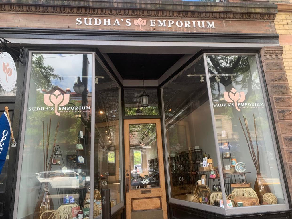 Sudha's Emporium Store Front | Gourmet Food, Gifts, & Home Decor | Corning, NY