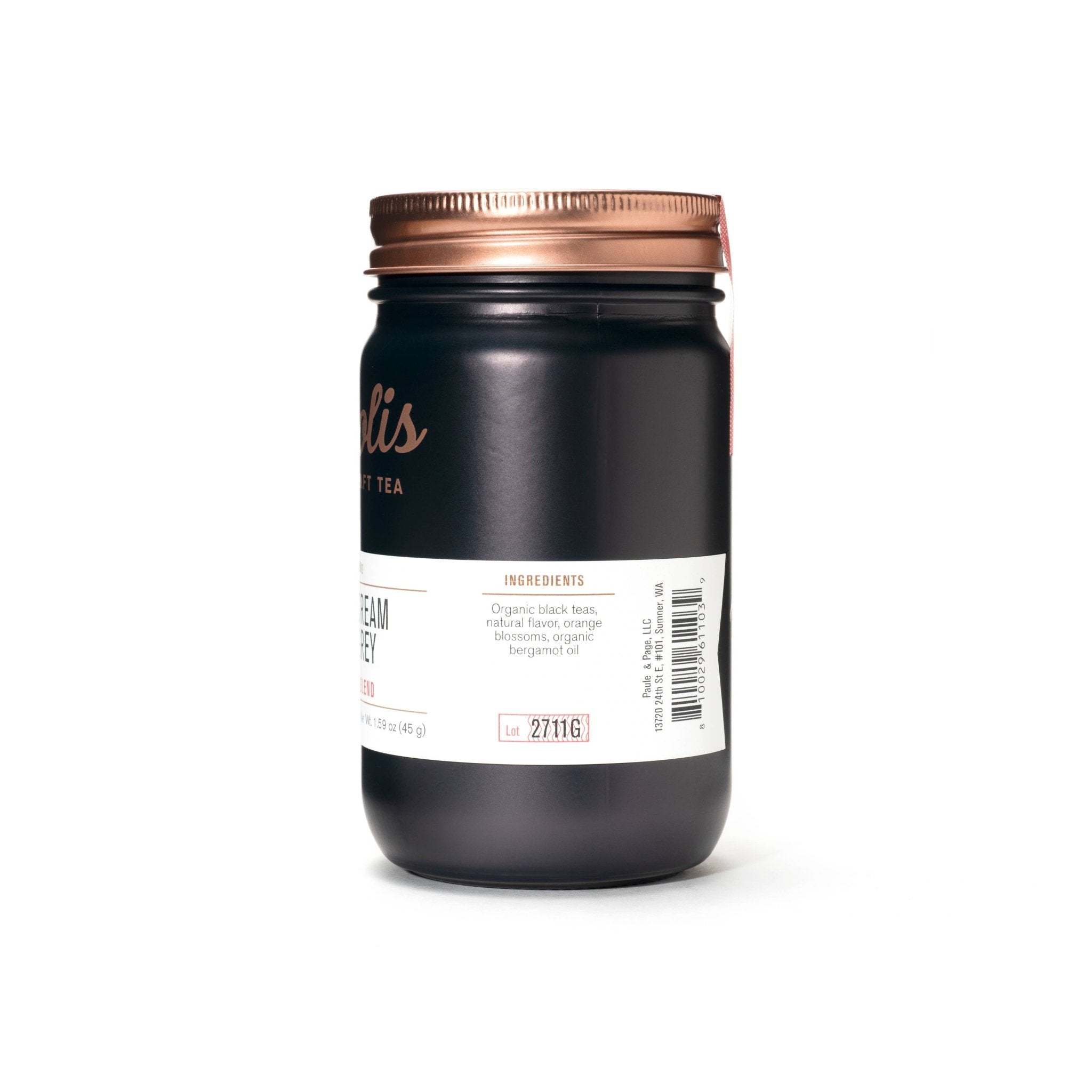 Sweet Cream Earl Grey Ingredient Label