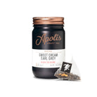 Apolis Sweet Cream Earl Grey tea package with a tea bag on a white background