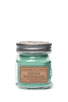 Winter Wonderland Soy Candle in a glass jar with a metal lid by Eco Candle Co.