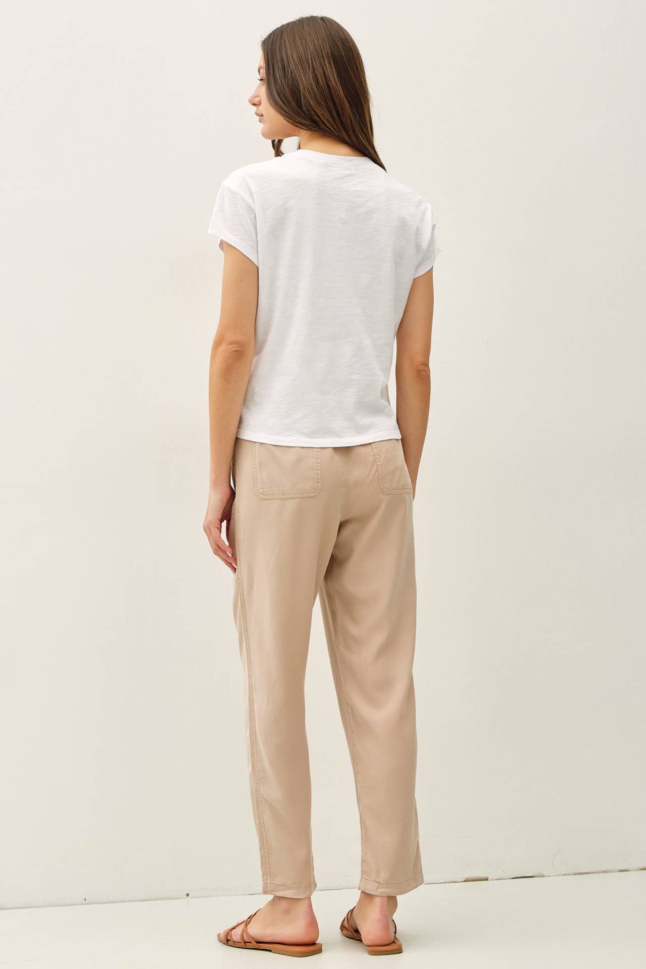 Lara TENCEL Ankle Pants - Styled with Top | Relaxed Everyday Outfit