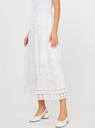 Lace Midi Skirt - Side View | Fully Lined Feminine Skirt