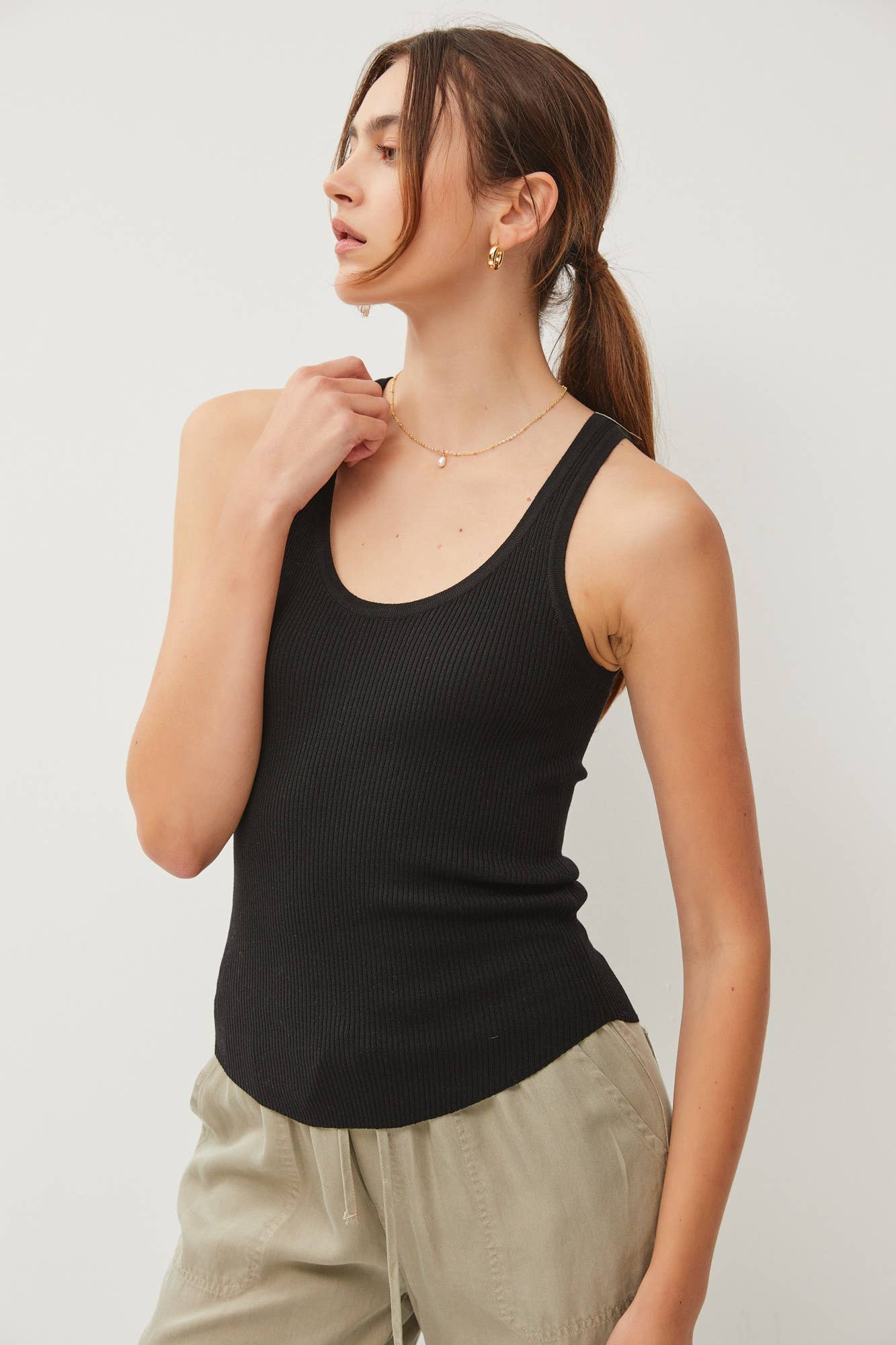 Ribbed Tank Top - Layered Under Blazer | Polished Work Look