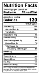 Nutrition facts for Brooklyn Delhi Cashew Butter Masala.