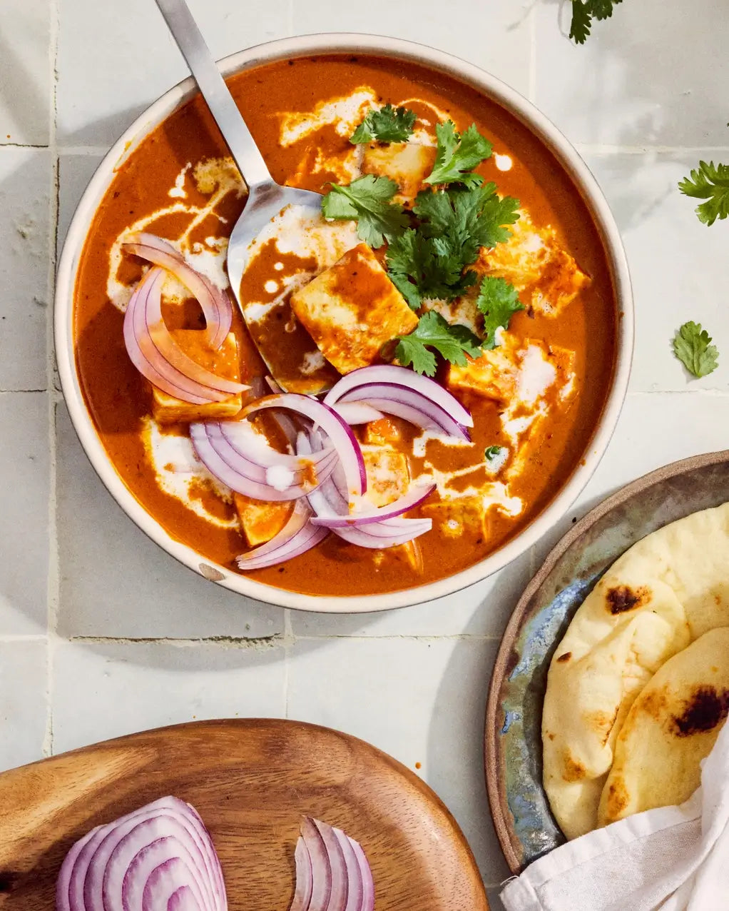 Showing food made using Brooklyn Delhi Cashew Butter Masala.
