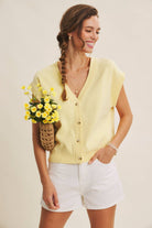 Cotton Sweater Vest - Full Length View | Cap Sleeve Design