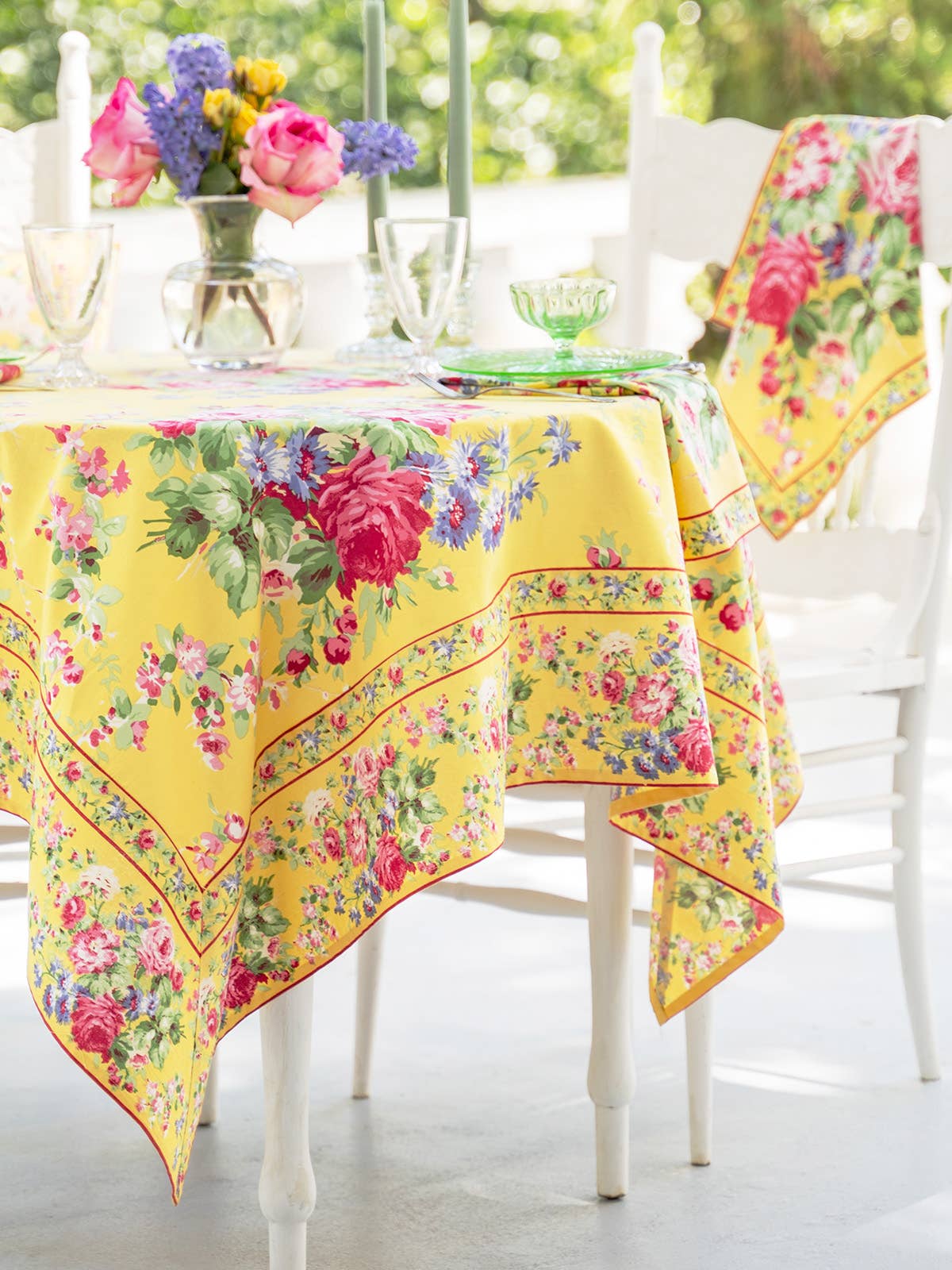 Cottage Rose Tablecloth by April Cornell.