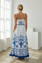 Border Print Maxi Dress - Full Length View | Bohemian Floral