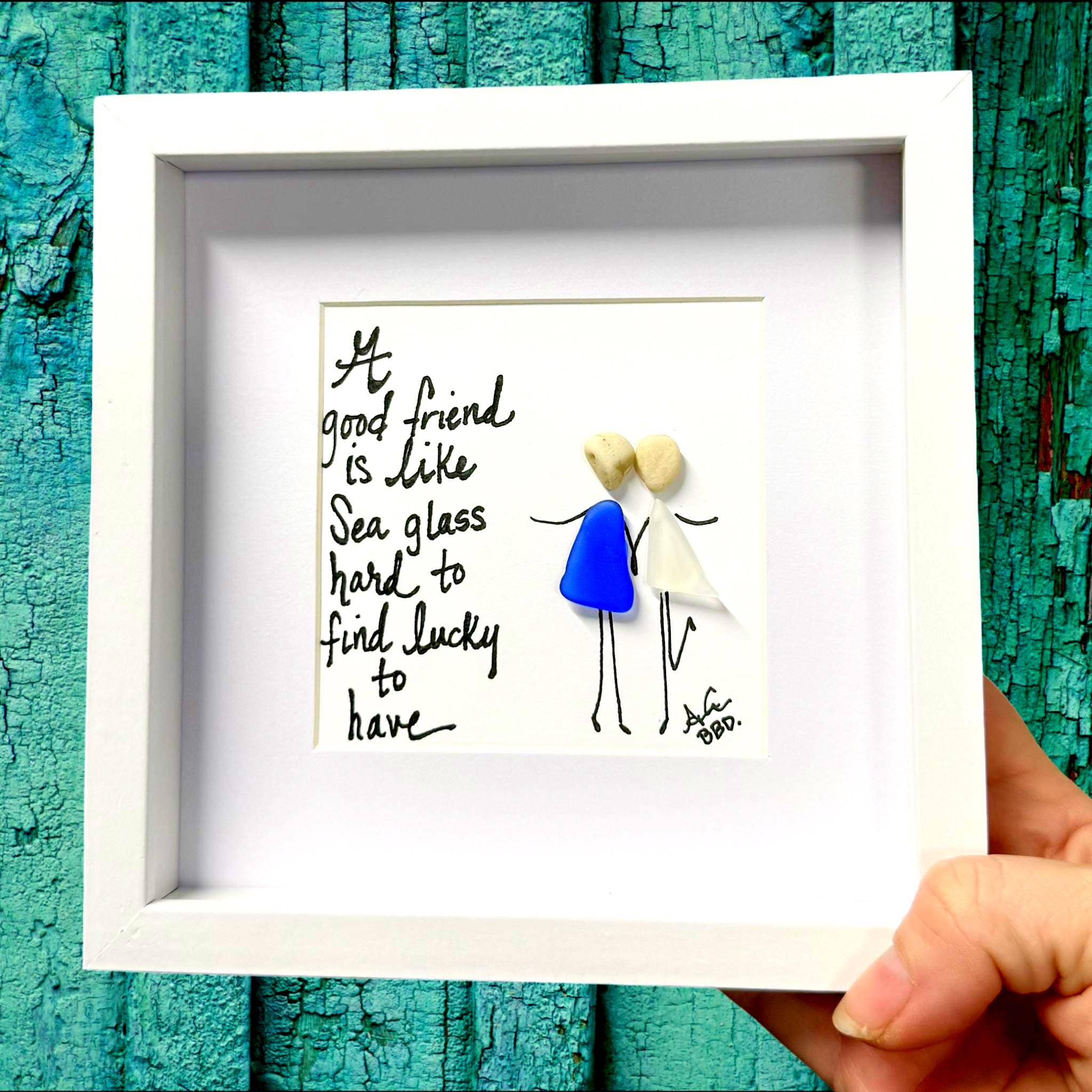 A Good Friend Is Like Sea Glass - 6x6 Framed Mini Art by Back Bay Designs | Front View