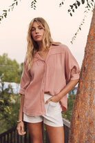 Mineral-Washed Cotton Gauze Button-Down Shirt - Front View | Artisanal Wash