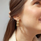 Jesse Earrings by My Girl In LA are hoop style in a matte gold finish. Earrings are also Sensitive Skin Friendly.