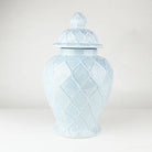 Large Light Blue Textured Ginger Jar by 8 Oak Lane. 