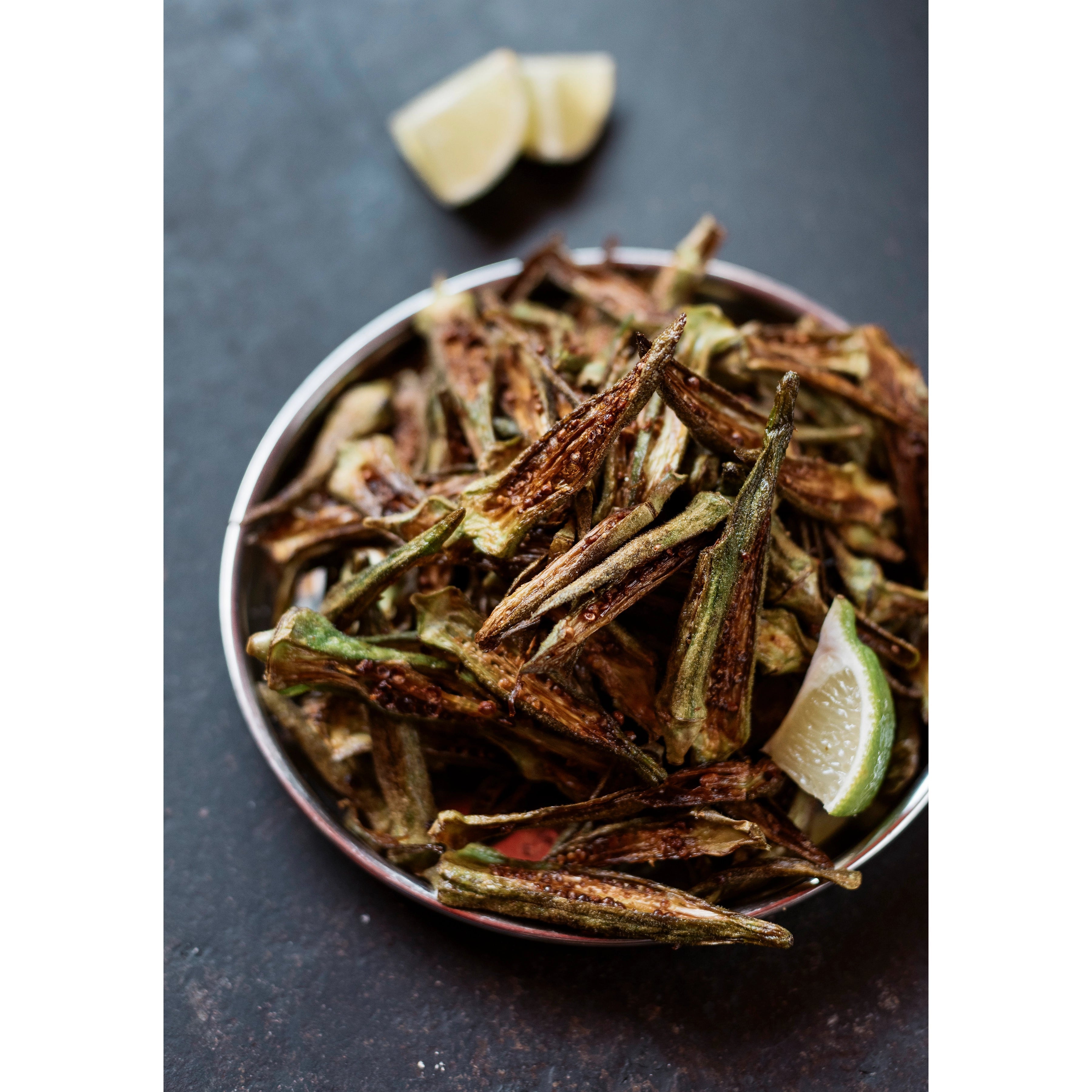 Okra seasoned with spices from the Chai Pani Masala Collection by Spicewalla – an Indian Masala Spice Collection