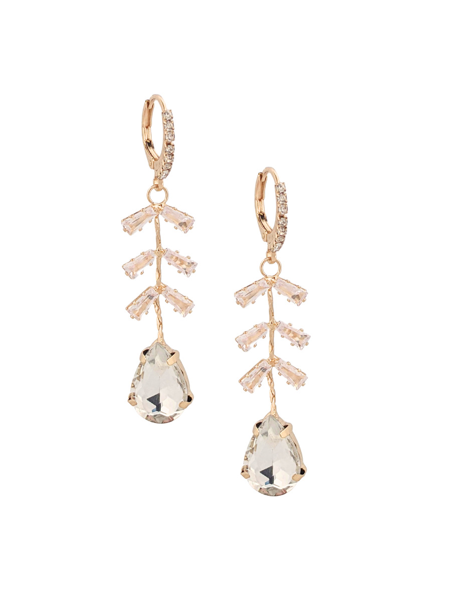 Ezra Earrings by My Girl In LA – Rhinestone Huggie Earrings 