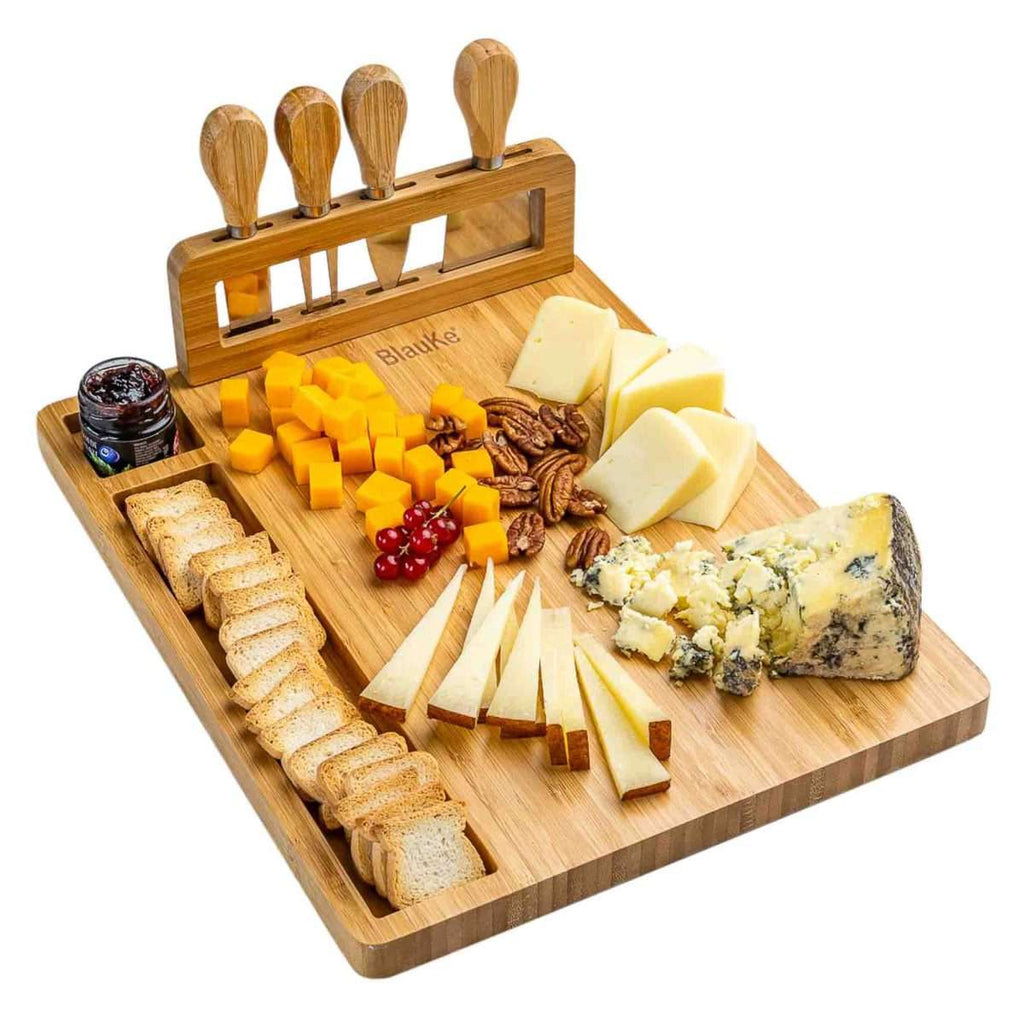 Bamboo Cheese Board and Knife Set | Sudha’s Emporium Gourmet, Gifts & Décor | Corning, NY