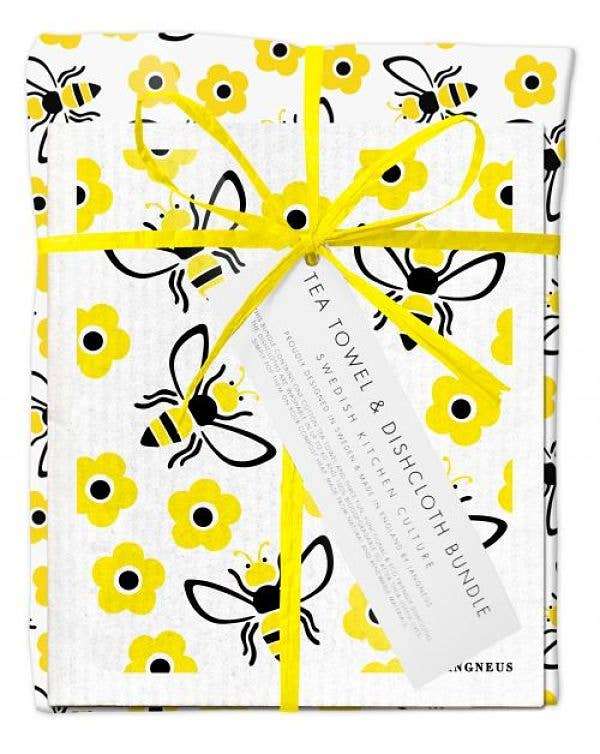 Bees Dishcloth & Tea Towel Bundle | Sudha's Emporium