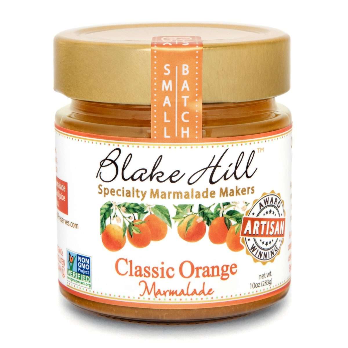 Blake Hill Preserves Classic Orange Marmalade in a glass jar.