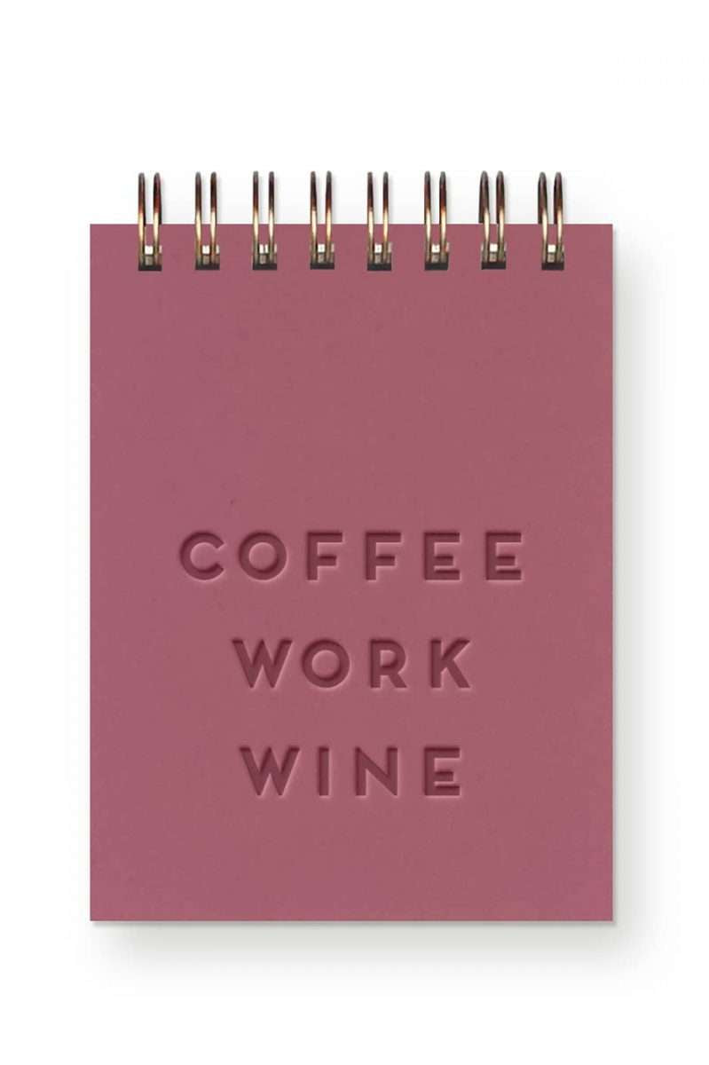 Coffee Work Wine Mini Jotter Notebook | Sudha’s Emporium Gourmet, Gifts & Décor | Corning, NY