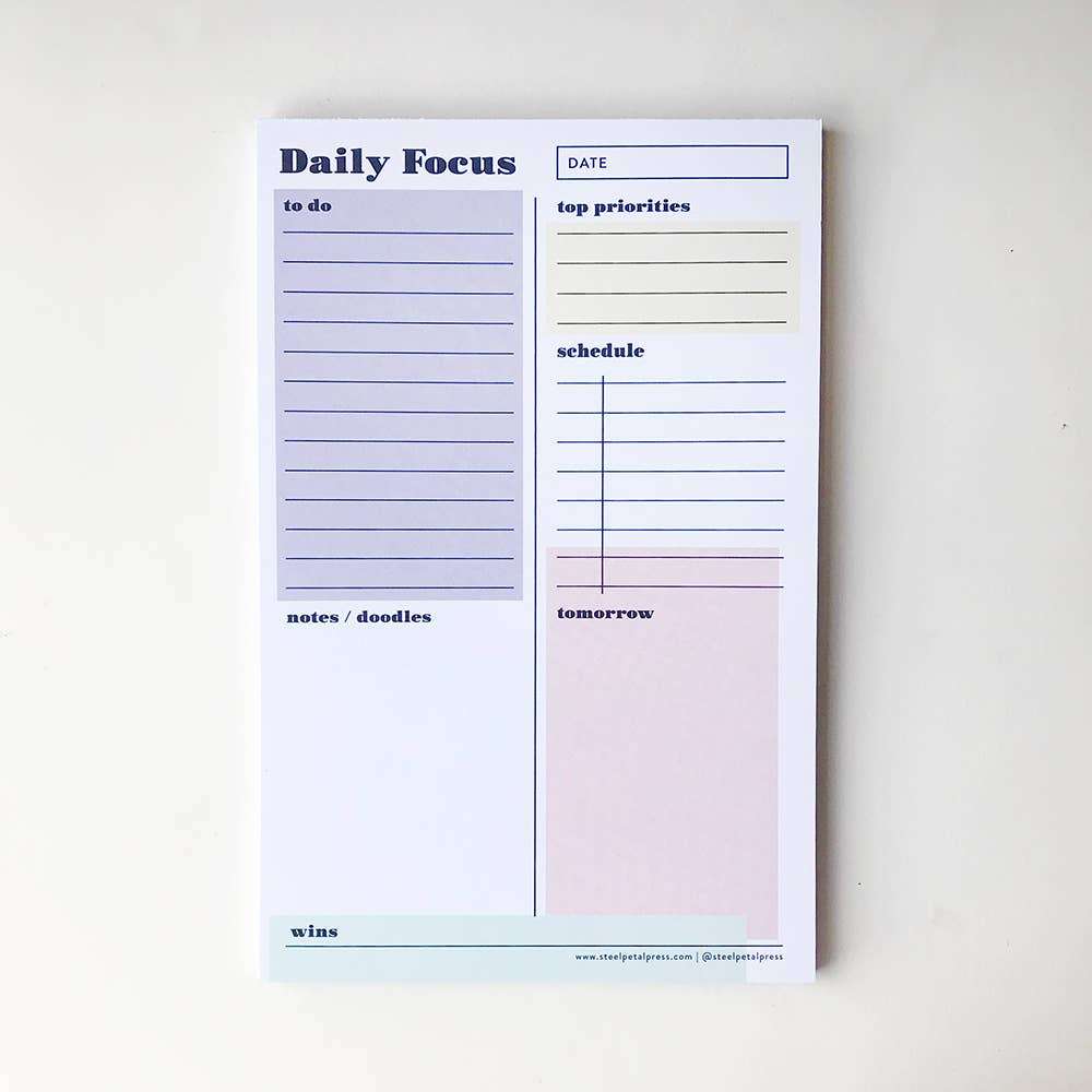 Daily Focus Notepad | Sudha’s Emporium Gourmet, Gifts & Décor | Corning, NY