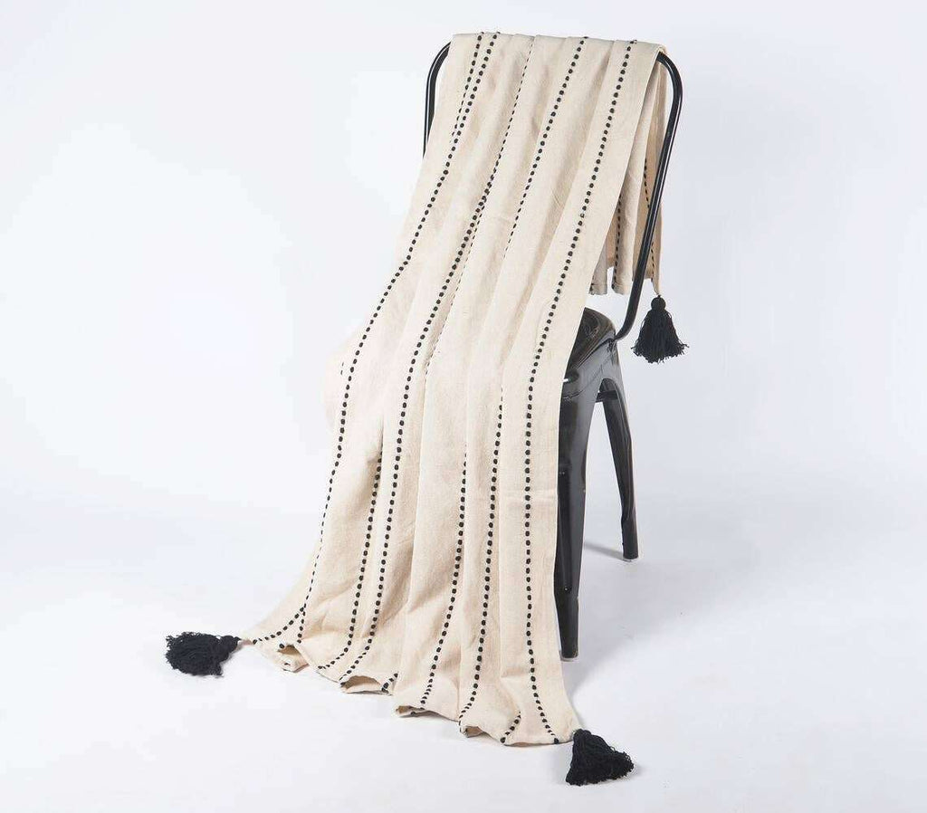 Handwoven Throw With Tassels | Sudha’s Emporium Gourmet, Gifts & Décor | Corning, NY