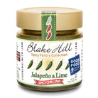 Blake Hill Preserves Jalapeno & Lime Spicy Chili jam in a glass jar.